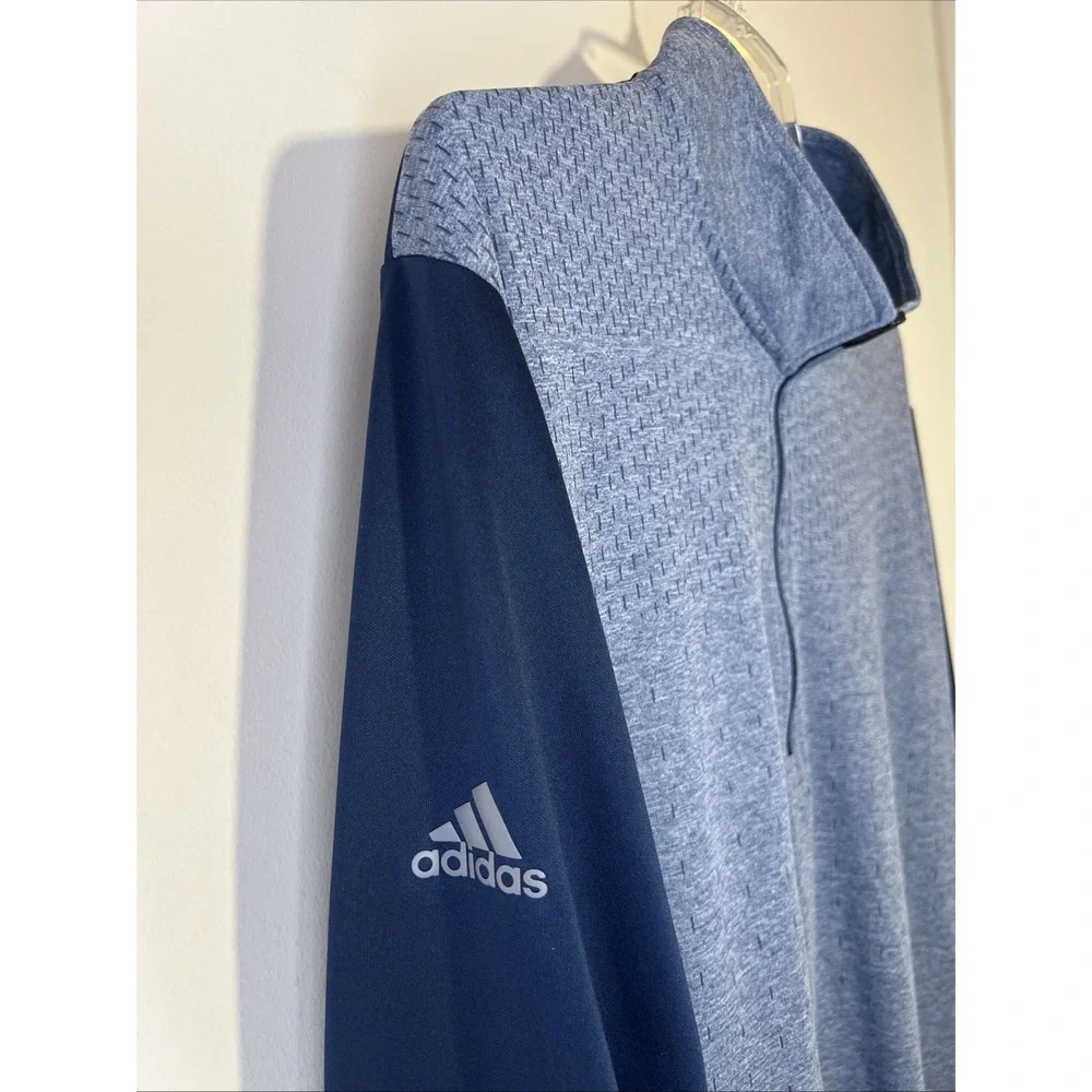 adidas Primegreen Men's XL Blue Gray 1/4 Zip Golf Pullover Performance